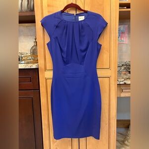 Reiss Royal Blue Pleated Sheath Mini Dress